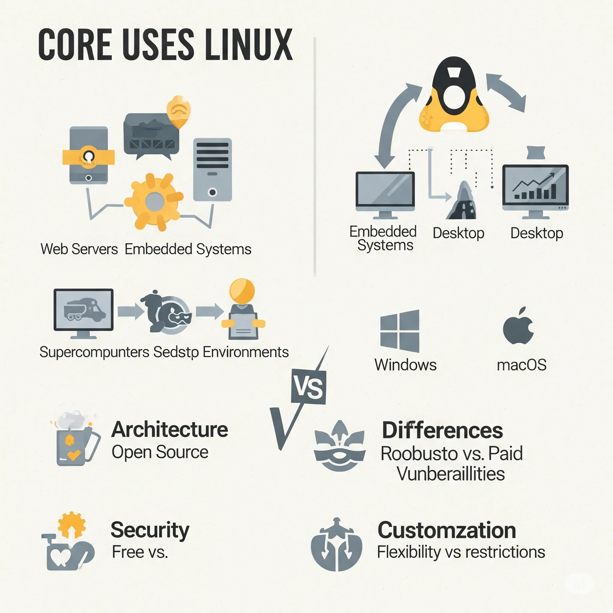 أنظمة Linux الاستخدامات والفروقات مع الأنظمة الأخرى